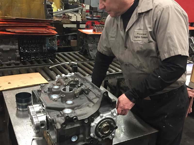 forklift engine being rebuilt